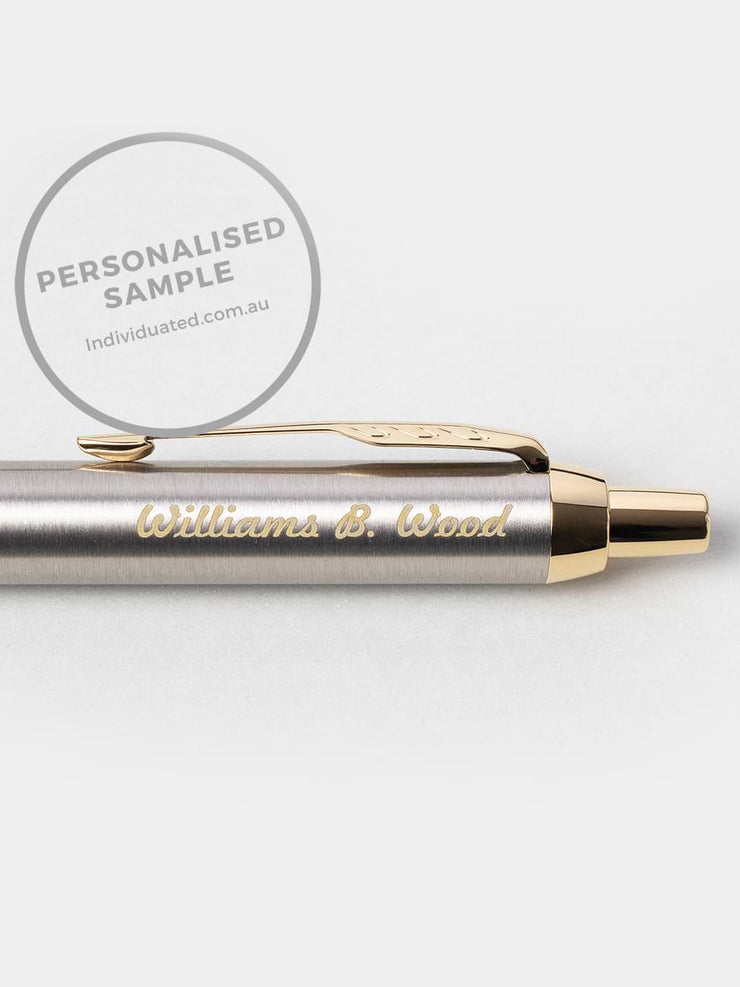 Personalised Paker IM Brushed Metal GT Ballpoint Pen