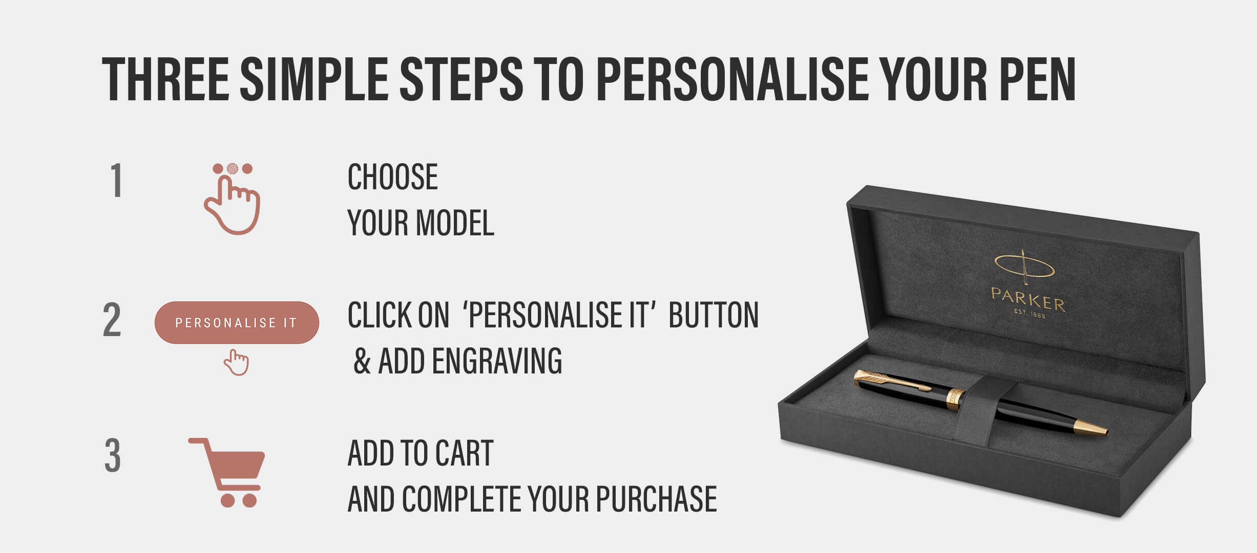 Three simple steps to add engraving personalisation to Parker and Waterman pens