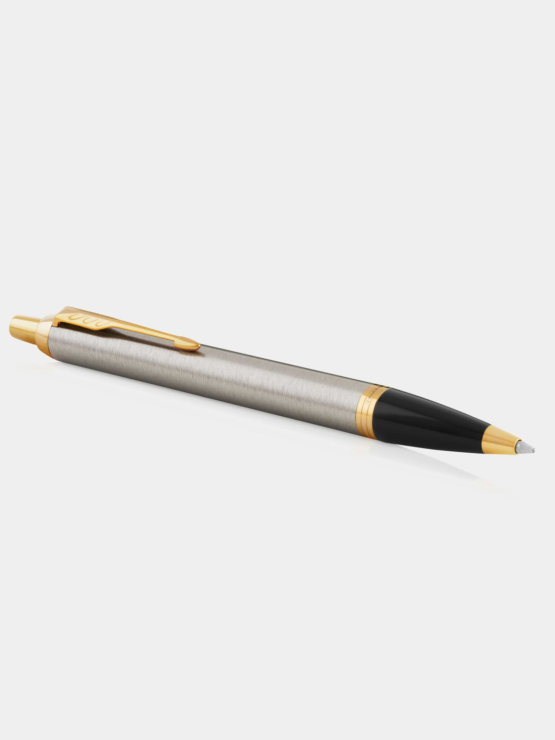 Parker IM Brushed Metal Gold Trim Ballpoint Pen