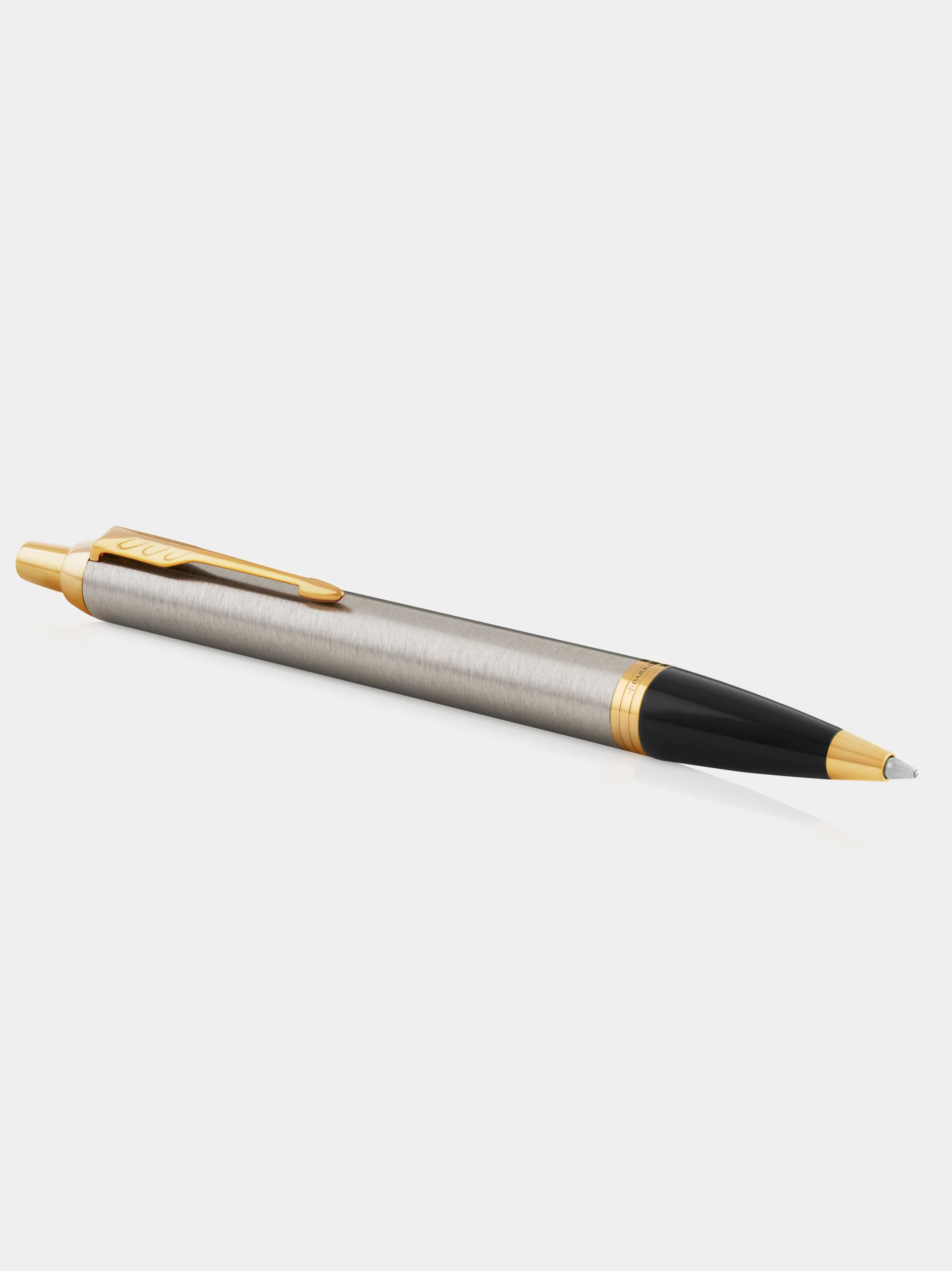 Parker IM Brushed Metal Gold Trim Ballpoint Pen