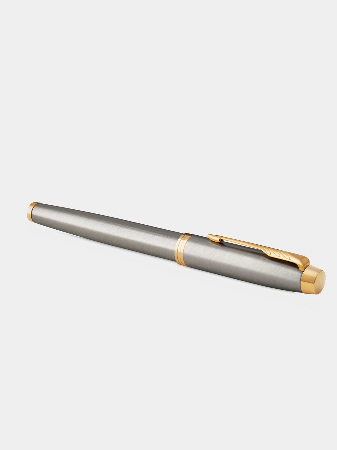 Parker IM Brushed Metal Gold Trim Rollerball Pen