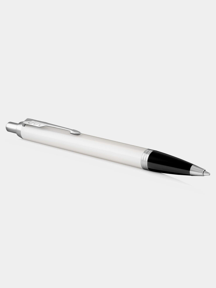 Parker IM White Chrome Trim Ballpoint Pen