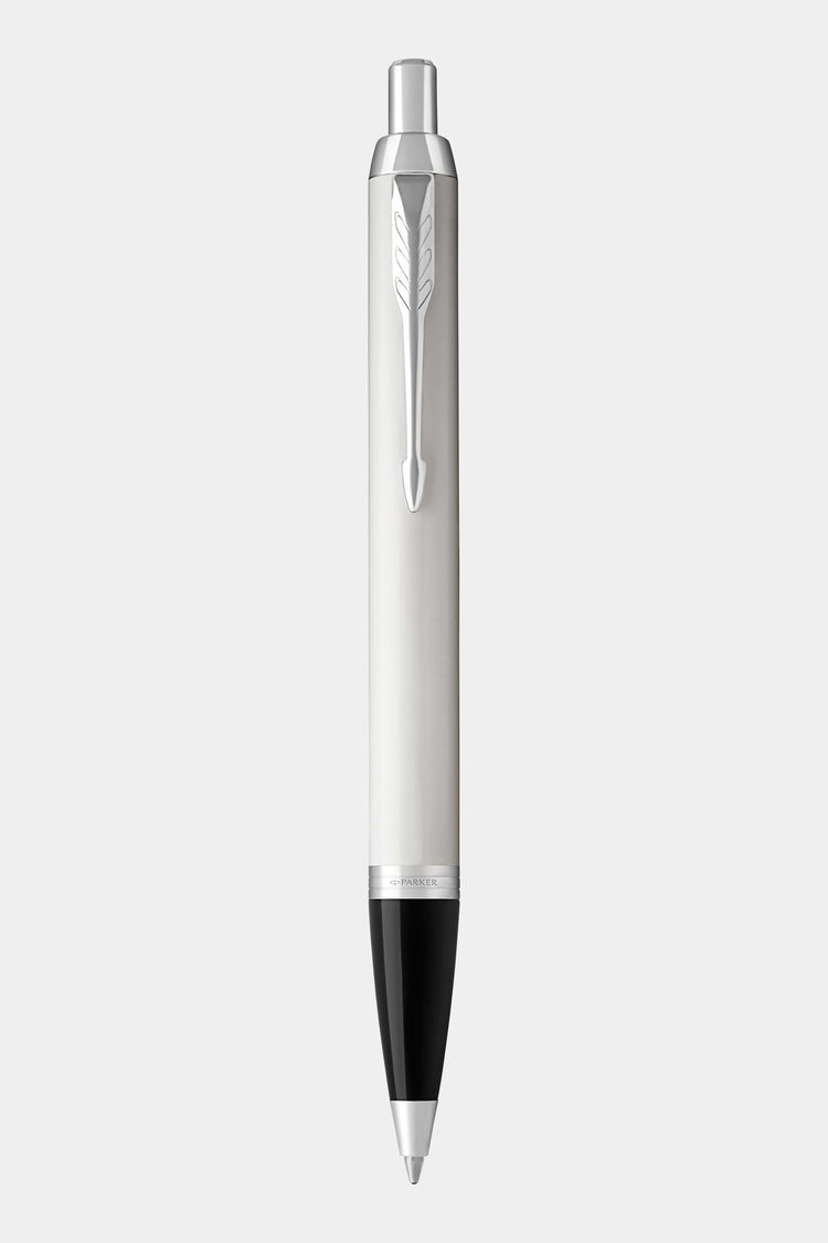 Parker IM White Chrome Trim Ballpoint Pen