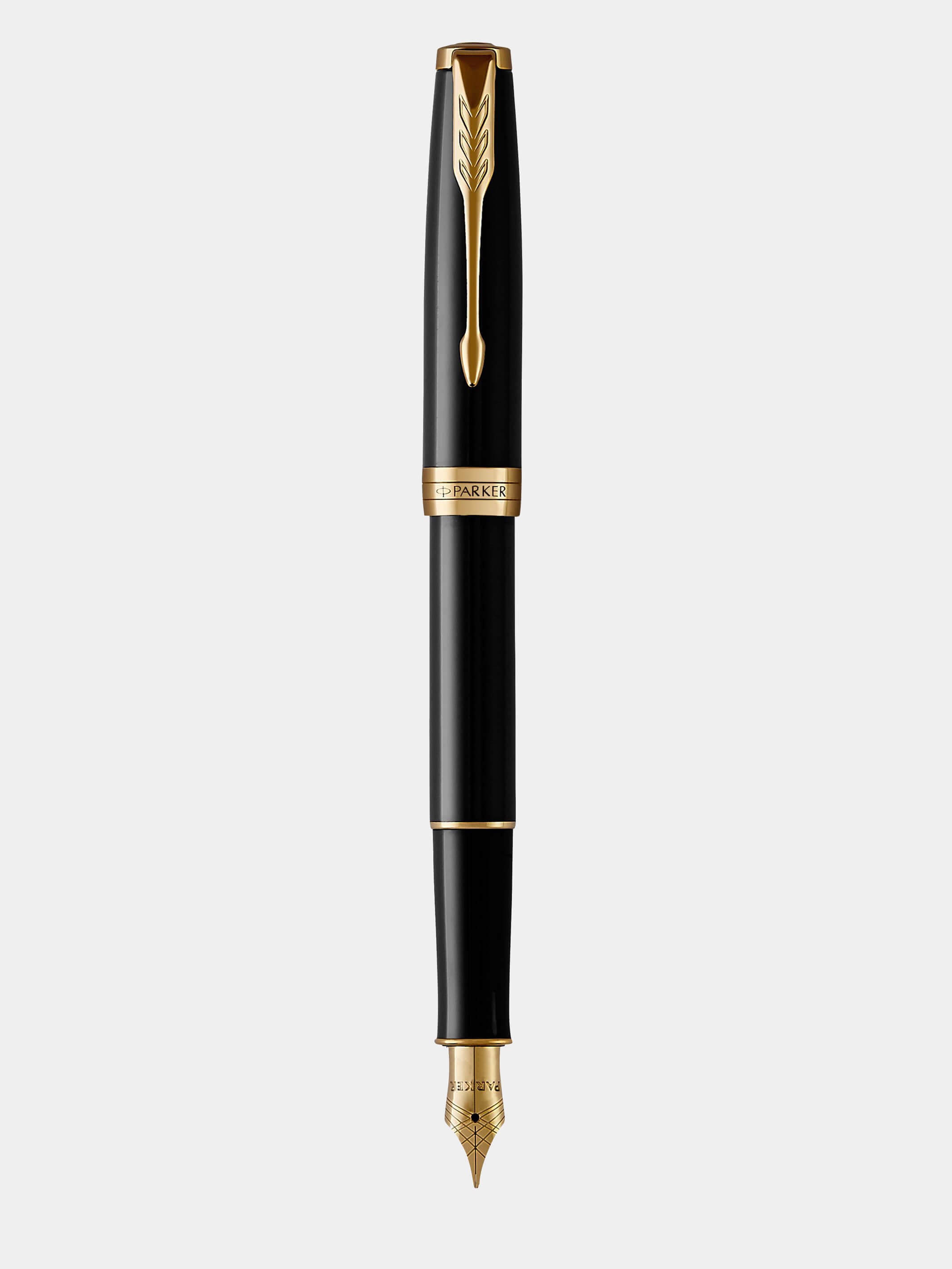 Parker Sonnet Black Lacquer GT Fountain Pen Medium Nib