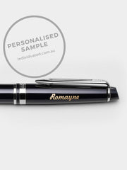 Name engraving customised Waterman Expert Lacquer Black CT Ballpoint Pen