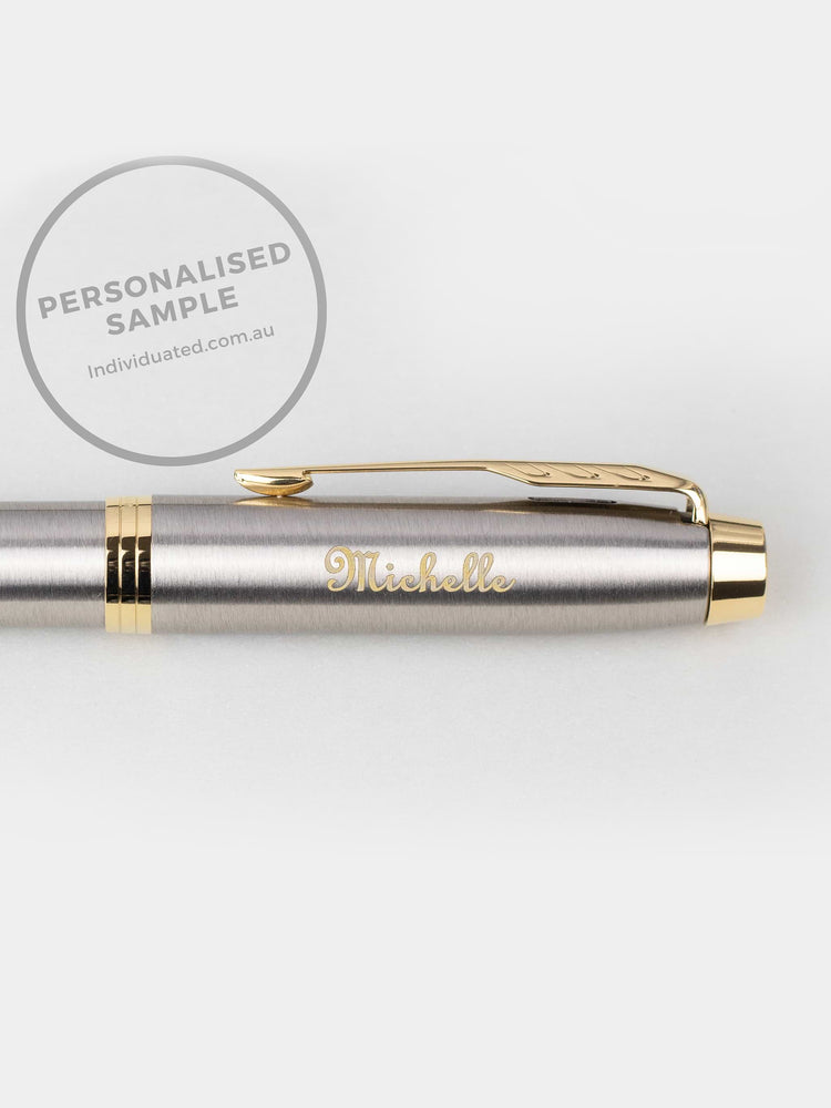 Personalised engraving Parker IM Brushed Metal GT Rollerball Pen