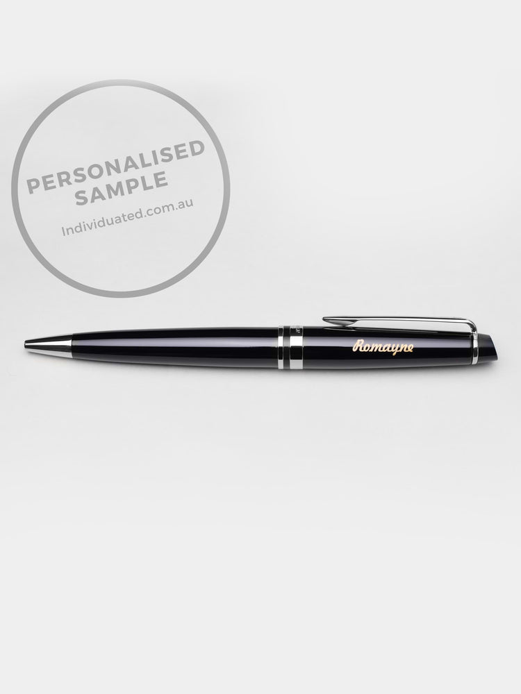 Personalised Waterman Expert Lacquer Black CT Ballpoint Pen