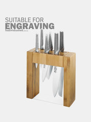 personalised global Ikasu 7 piece knife block set suitable for engraving