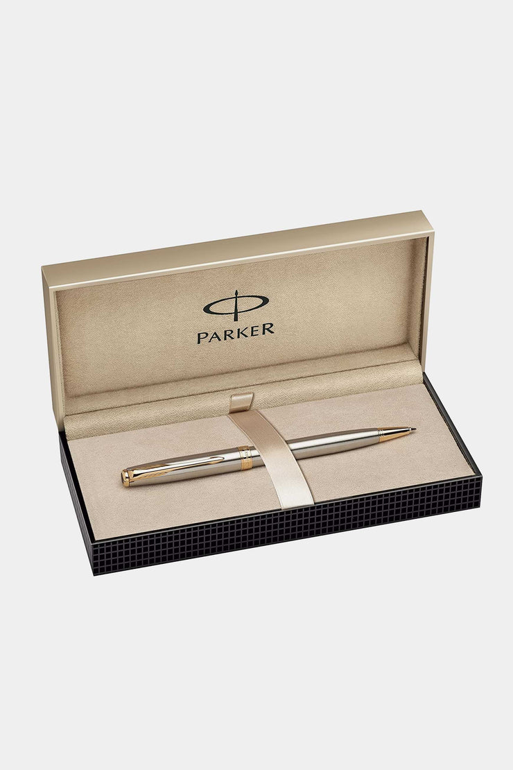 Parker Sonnet stainless steel ballpoint pen in a Paker premium gift box