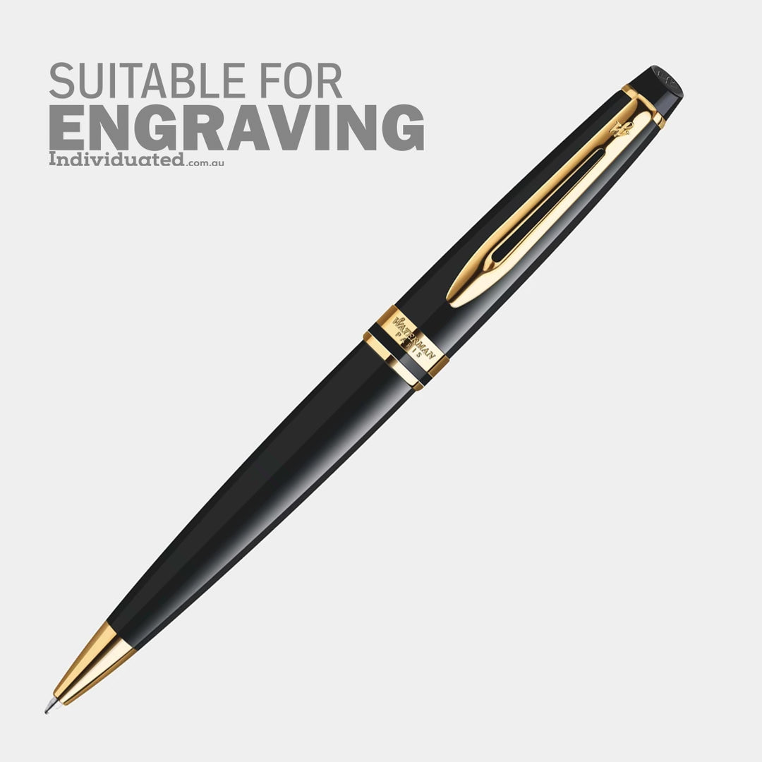 Personalised Waterman Expert Black GT Ballpoint Pen